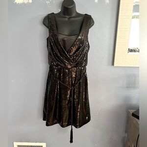 White House Black Market Size 4 Black Sequined Dress New With Tags